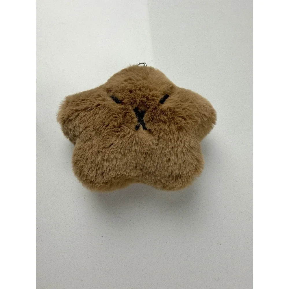 Cute Capybara Plush Keychain Faux Fur Brown Animal Bag Charm Kawaii Accessory